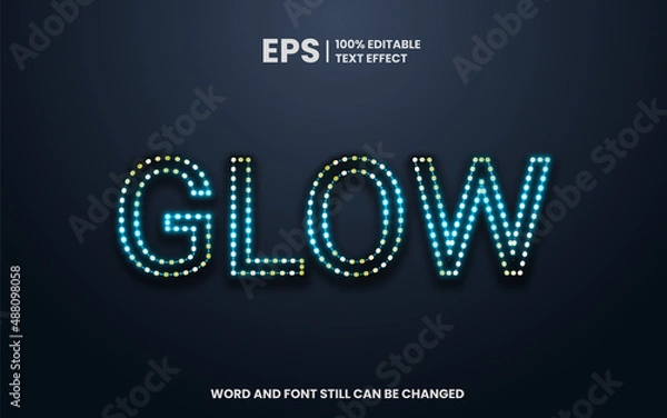 Fototapeta Glow Editable Text Effect