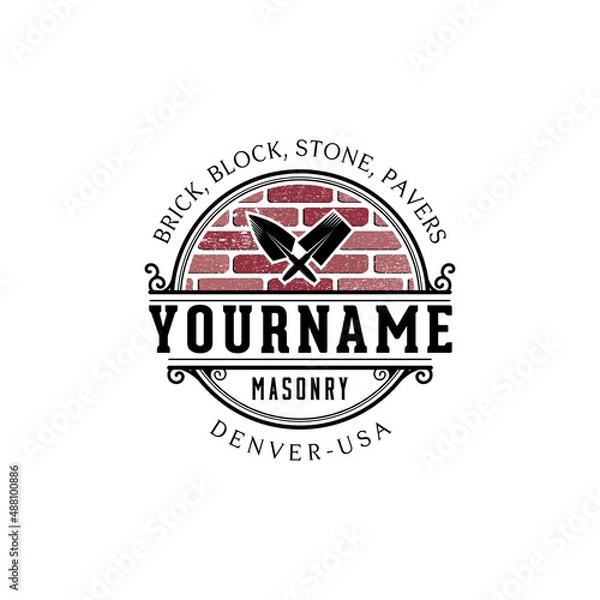 Obraz Masonry Classic Logo Vector Icon Illustration