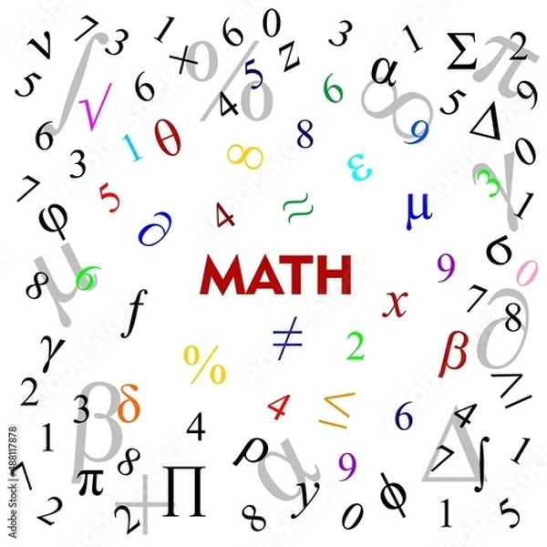 Fototapeta Mathematic symbol arranged randomly