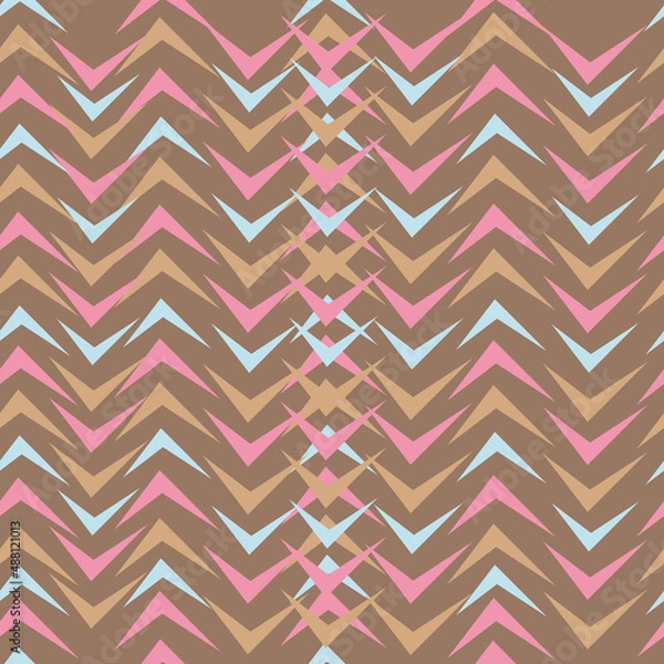 Fototapeta Symmetrical patterns of pink and blue stripes. The design is suitable for printing and printing on fabric, wallpaper, backdrop, clothes, stationery.