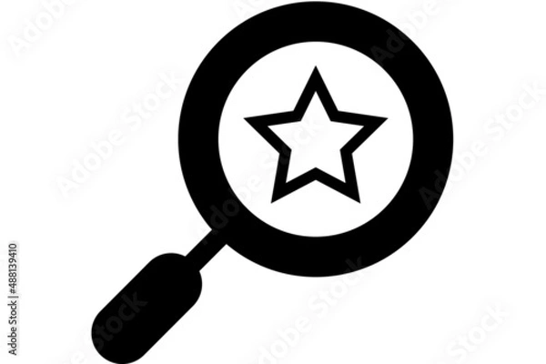 Obraz Search Star Rating Isolated Vector Illustration