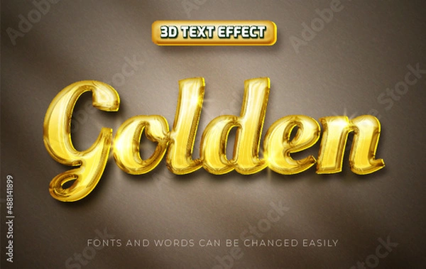 Obraz Golden glossy 3d text effect style