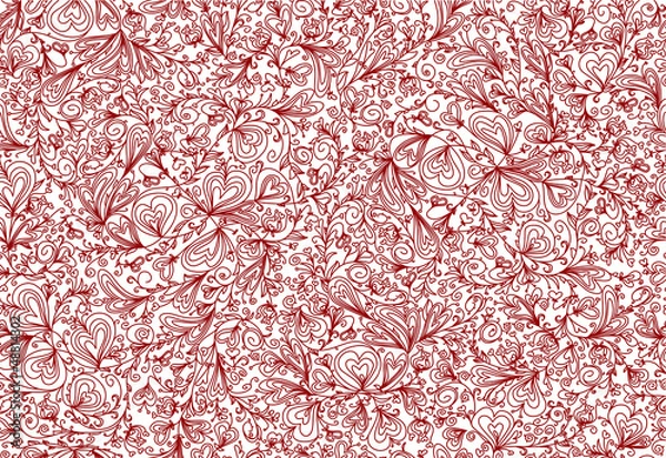 Fototapeta Vector of red  seamless pattern.