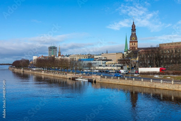 Fototapeta Riga Old Town. Medieval Gothic Architecture. Riga the capital of Latvia. Baltic states. Europe.