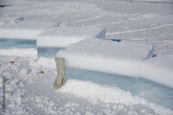 Obraz Eisblöcke am Weißensee