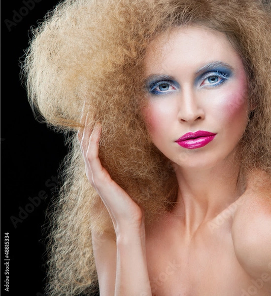 Obraz Young model with lush hairs