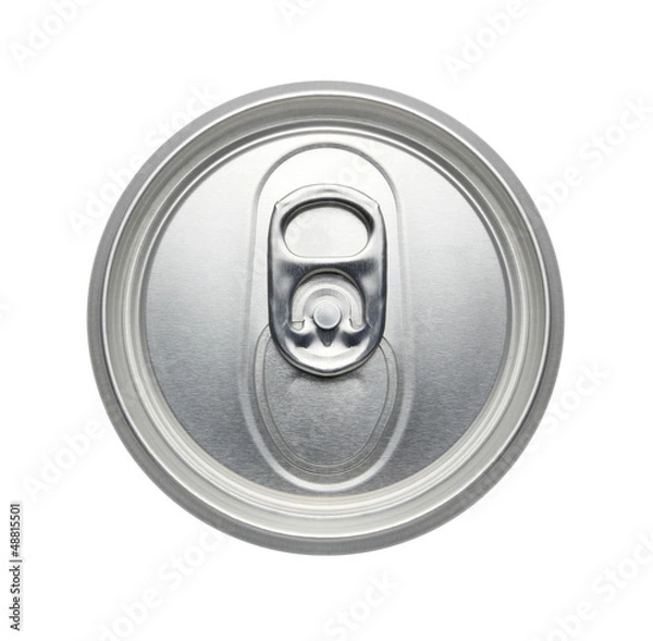 Obraz Top of an soda or beer can, can pull tab Realistic photo image