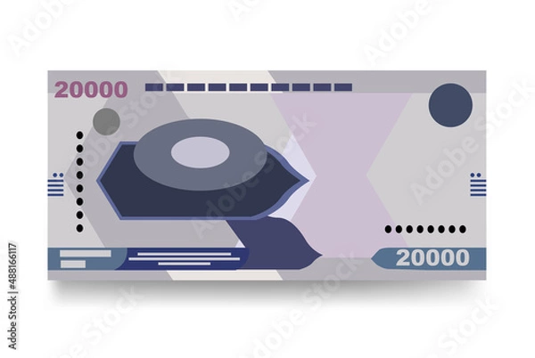 Obraz Uzbekistan Sum Vector Illustration. Uzbek money set bundle banknotes. Paper money 20000 UZS. Flat style. Vector illustration.