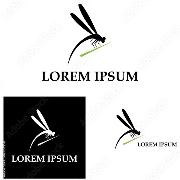 Fototapeta Dragonfly illustration icon design template vector