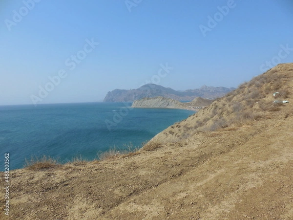 Fototapeta view of the coast of the sea