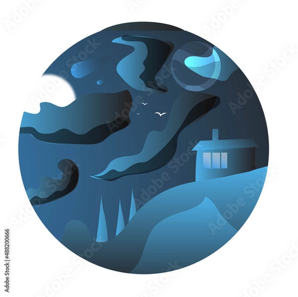 Obraz  landscape with the moon.