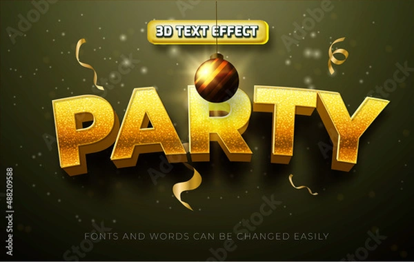 Fototapeta Party celebration editable text effect style