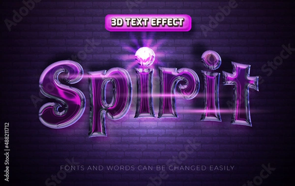 Obraz Spirit glossy magical 3d editable text effect style