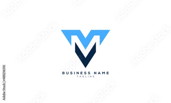 Obraz VM, MV, M, Abstract initial monogram letter alphabet logo design