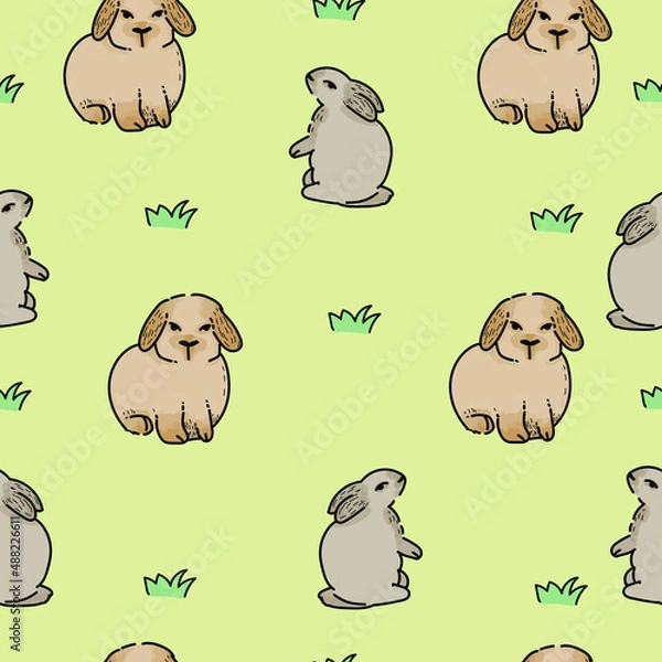 Obraz seamless pattern with animals
Seamless pattern with cute rabbits in doodle style