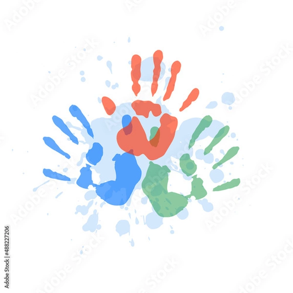Fototapeta Human hand print vector illustration