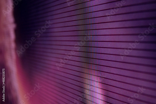 Fototapeta Monitor pixel horizontal line problem. Macro of horizontal pixels issue on a screen. Close up picture of the individual pixels that make up a LCD screen.