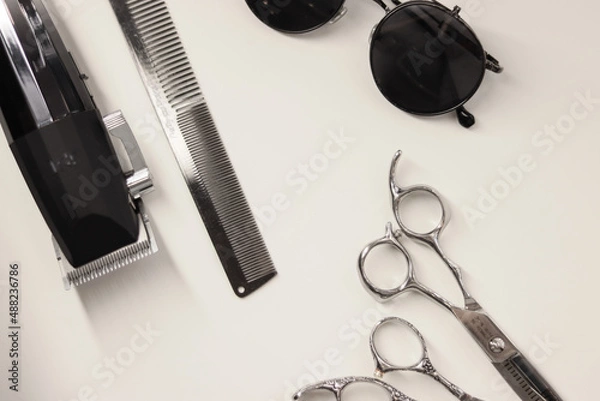 Fototapeta scissors and comb