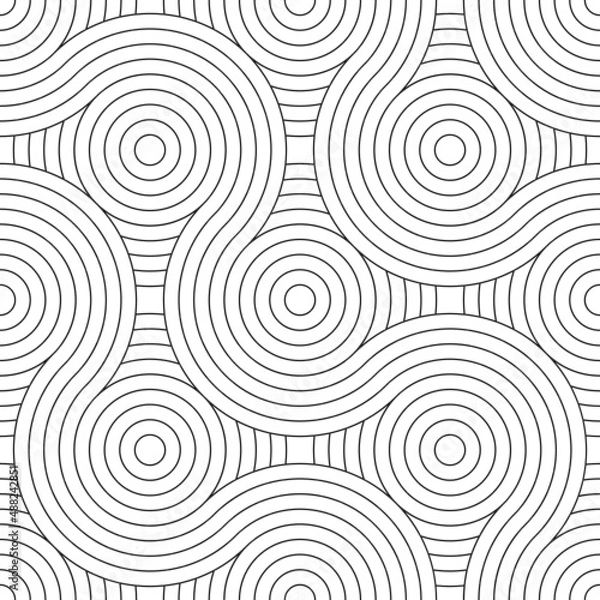 Fototapeta Vector seamless texture. Modern geometric background with circles.