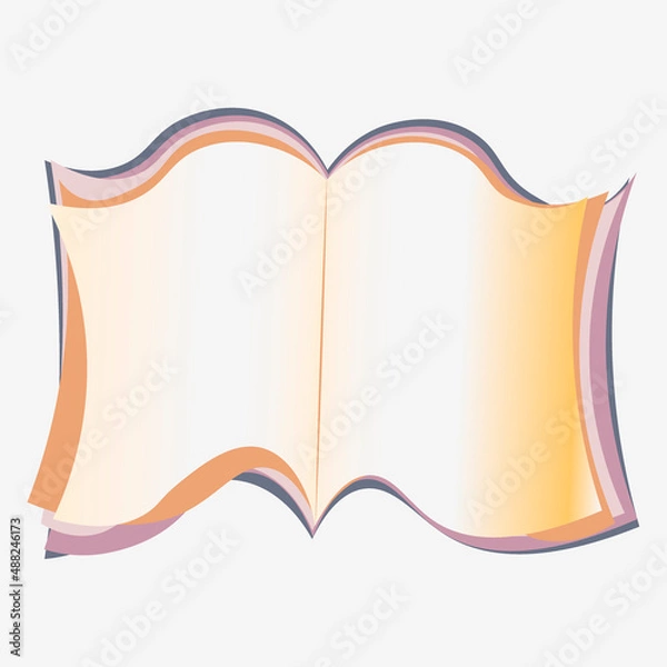 Obraz Illustration on a square background - open book, reading, literature. Design element of books, notebooks, postcards, interior items. Wallpapers, textiles, packaging, background for a website, mobile
