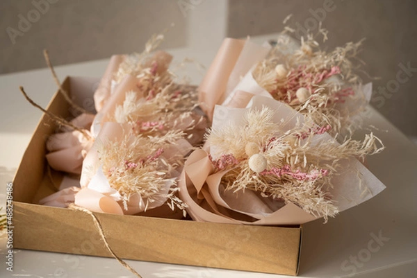 Obraz small delicate bouquets in pink tones for a special occasion