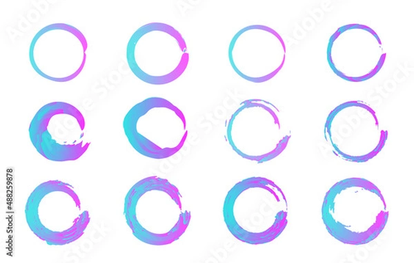 Obraz Set Of Round Watercolor Gradient Frames