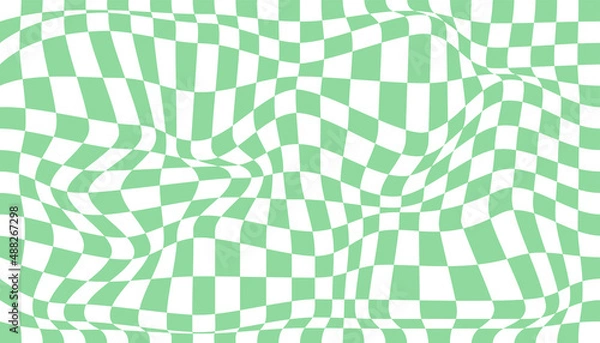 Fototapeta Checkered background with distorted squares