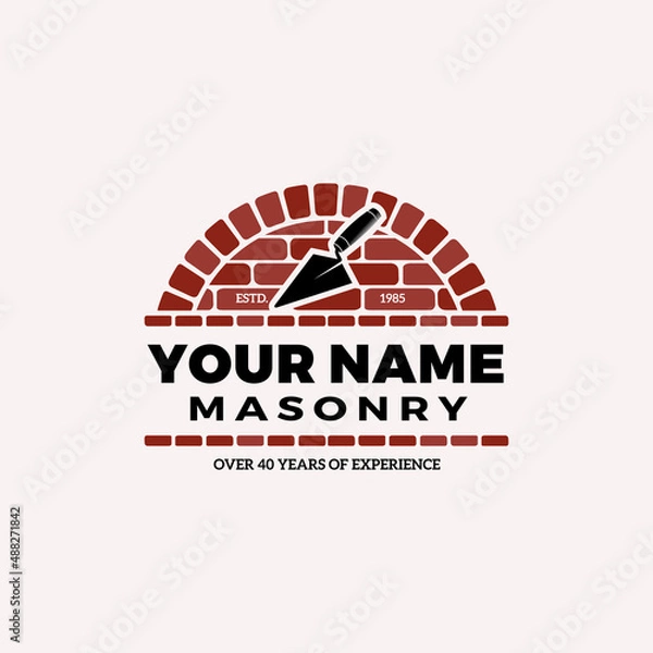 Obraz Masonry Half Circle Logo Vector Icon Illustration