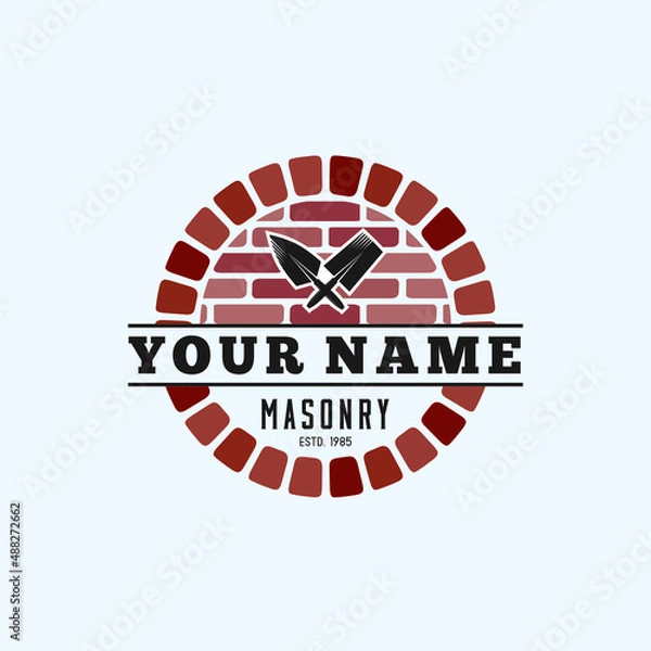 Obraz Masonry Circle Simple Logo Vector Icon Illustration