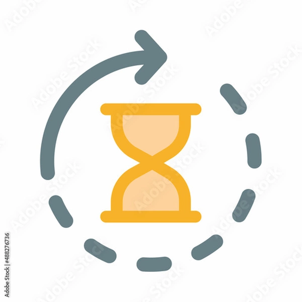 Fototapeta anti aging hourglass waiting slow time single isolated icon with flat style