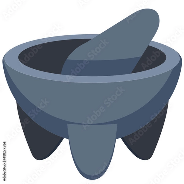 Obraz stone mortar with white background