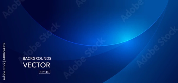 Fototapeta Abstract wave element for design blue Curved wavy line smooth stripe. Vector background.