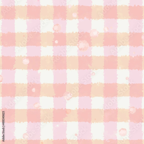 Obraz Plaid seamless pattern in watercolor