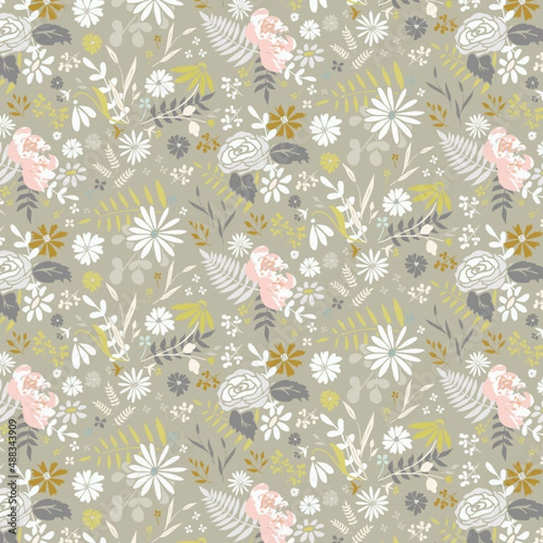 Fototapeta Seamless floral pattern