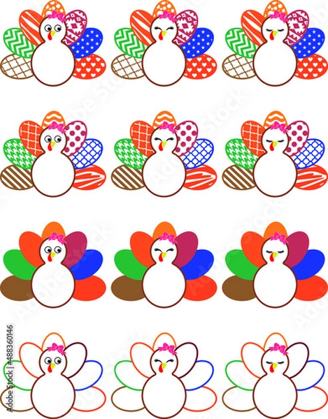 Obraz Turkey Thanksgiving Monogram 