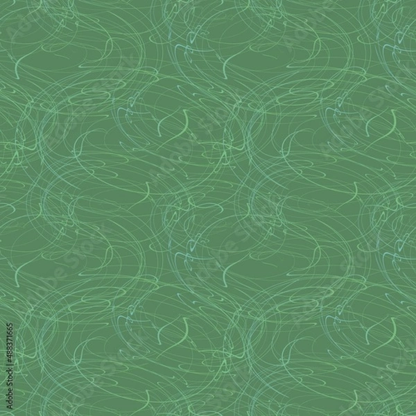 Fototapeta Abstract Chaotic Pattern On A Green Background.