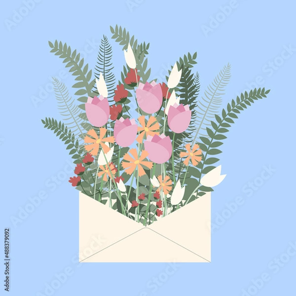 Obraz Letter with flowers