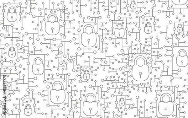 Obraz Abstract cyber security background.