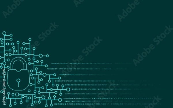 Obraz Abstract cyber security background in digital reality.