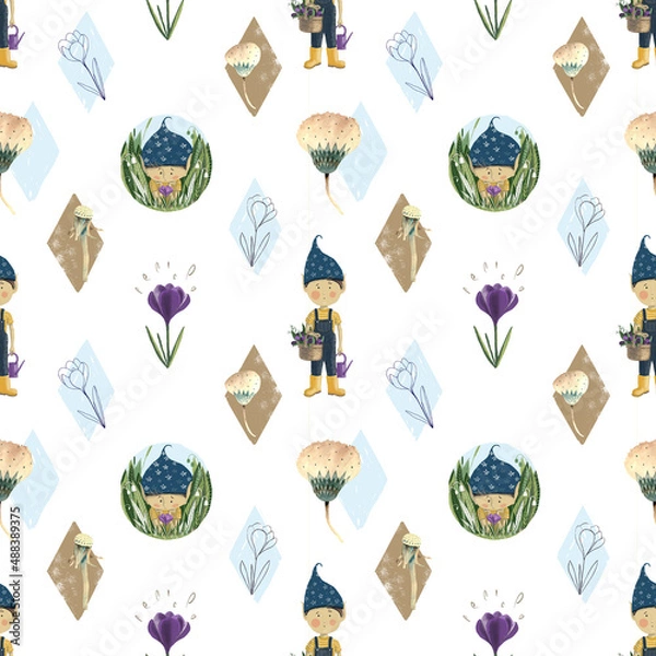 Fototapeta Elves. Digital seamless patterns.
