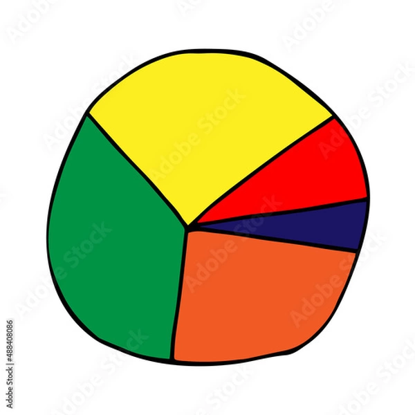 Obraz Doodle Schemat biznesowy na ilustracji wektorowej białego tła. Element wykresu w stylu Doodle. Trendowy ręcznie rysowany wykres słupkowy współrzędna kart, plakatów, naklejek i profesjonalnego projektowania.