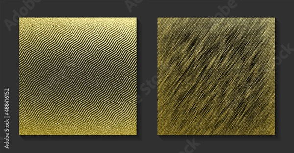 Obraz Golden backgrounds set. Shiny Gold grunge halftone texture. Vintage vector illustration. Bright background for christmas cards, luxury flyers or banners. Vector illustration