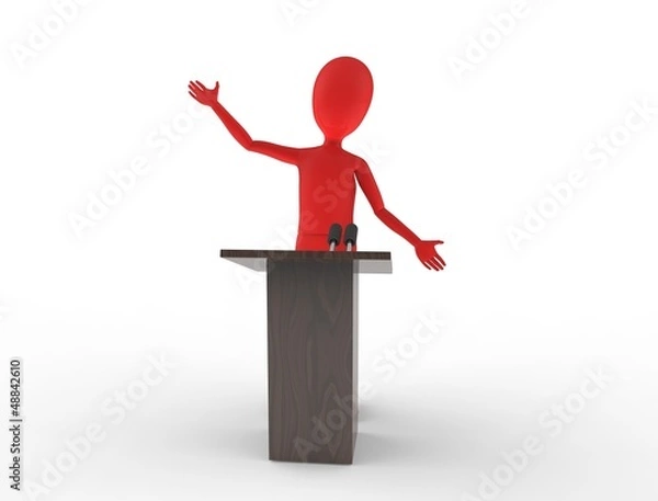 Obraz Speaking at the podium