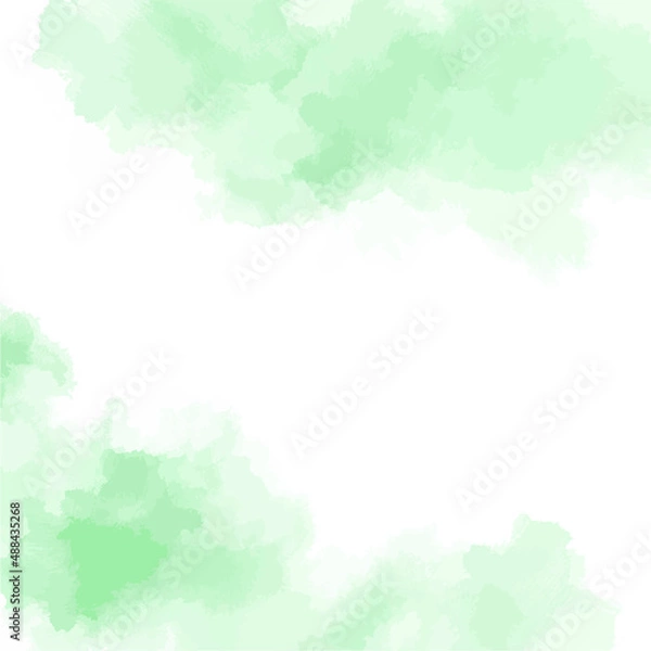 Obraz 水彩テクスチャの背景素材　グリーン　正方形