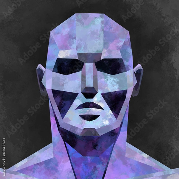 Fototapeta Illustration color abstraction of a man's head
