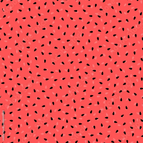 Fototapeta Vector seamless pattern with watermelon seeds. Colorful hand-drawn repeatable background. Colorful backdrop.