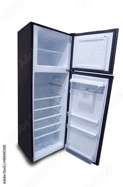 Obraz blue refrigerator isolated on white