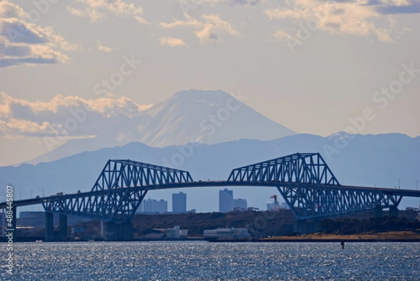 Obraz ゲートブリッジと富士山　舞浜遊歩道