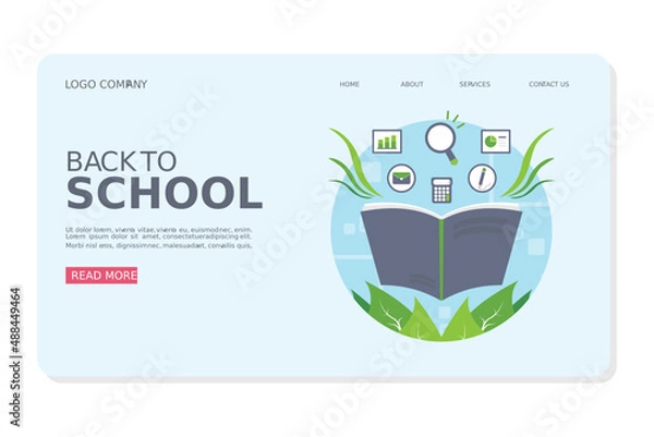Obraz Back To School Landing Page