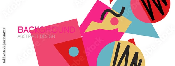 Fototapeta Abstract background with blocks, lines, geometric shapes. Techno or business concept for wallpaper, banner, background, landing page